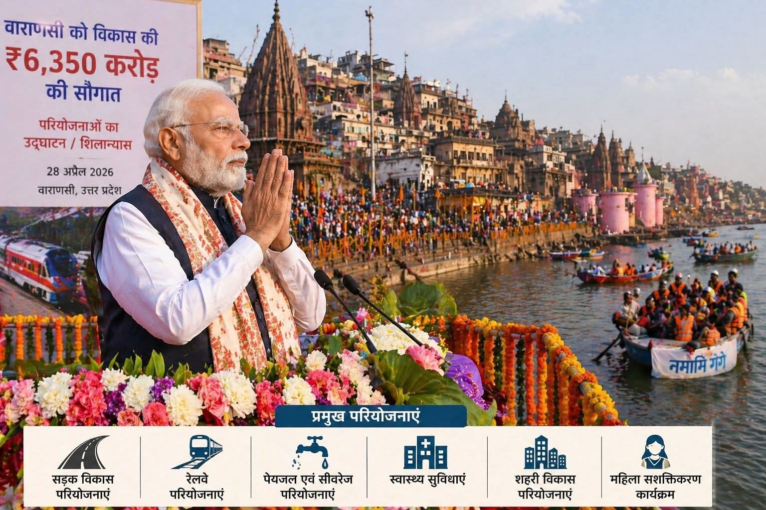 ₹6,350 करोड़ की परियोजनाओं की सौगात, प्रधानमंत्री मोदी का वाराणसी दौरा